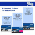 Brother TN635 Original Standard Yield Laser Toner Cartridge - Cyan, Magenta, Yellow - 3 / Pack, BRTTN6353PK