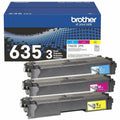 Brother TN635 Original Standard Yield Laser Toner Cartridge - Cyan, Magenta, Yellow - 3 / Pack, BRTTN6353PK
