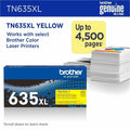 Brother TN635XLY Original High Yield Laser Toner Cartridge - Yellow -, BRTTN635XLY
