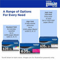 Brother TN635XLY Original High Yield Laser Toner Cartridge - Yellow -, BRTTN635XLY