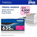 Brother TN635XLM Original High Yield Laser Toner Cartridge - Magenta -, BRTTN635XLM