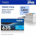 Brother TN635C Original Standard Yield Laser Toner Cartridge - Cyan -, BRTTN635C