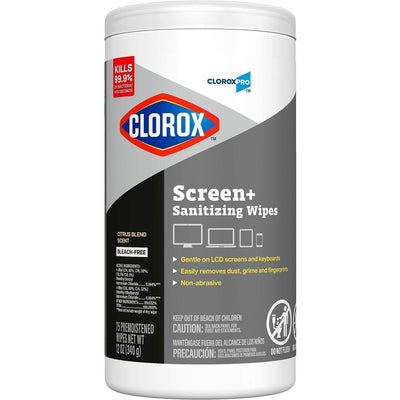 The Clorox Clorox Screen + Sanitizing Wipes, White, CLO60724