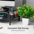 Mind Reader Monitor Stand and Organizer, Black, EMSMESHMONSTA
