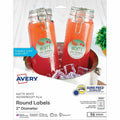 Avery 2" Waterproof Round Labels, White Matte, 96 / Pack, AVE05657
