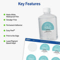 Avery 2" Waterproof Round Labels, White Matte, 96 / Pack, AVE05657