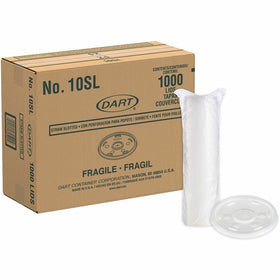 Dart Container Straw-Slotted Cup Lids, Translucent, 10 / Carton, DCC10SLCT