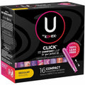 Kimberly-Clark U by Kotex Click Compact Tampons, White, 8 / Carton, KCC53445CT