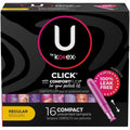 Kimberly-Clark U by Kotex Click Compact Tampons, White, 8 / Carton, KCC53445CT