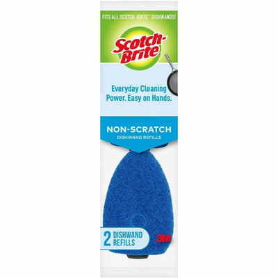 3M Scotch-Brite Non-Scratch Dishwand Pads, Blue, 1 Pack, MMM48312RSCRRP