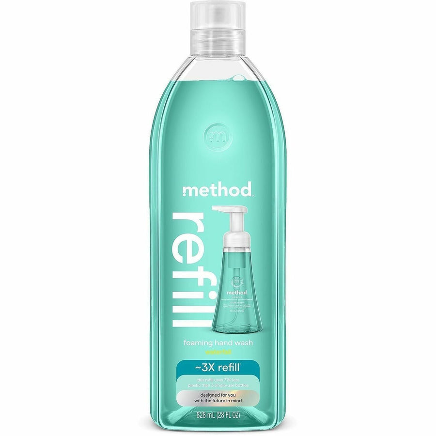 Method Waterfall Foaming Hand Wash Refill, Blue, Phthalate-free, 4 / Carton, MTH377968CT