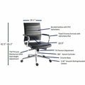 Lorell Tempo Modern Mid-Back Manager Chair, Black, LLR63221