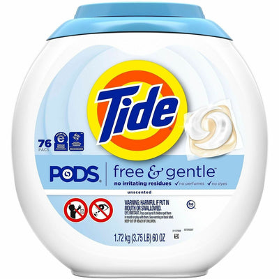Procter & Gamble Tide PODS Free & Gentle Detergent, White, 4 / Carton, PGC09488CT