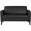 Lorell Soft-Seating Loveseat with Power Charging, Black, LLR86951