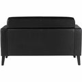 Lorell Soft-Seating Loveseat with Power Charging, Black, LLR86951