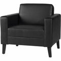 Lorell Soft-Seating Club Chair with Power Charging, Black, LLR86952