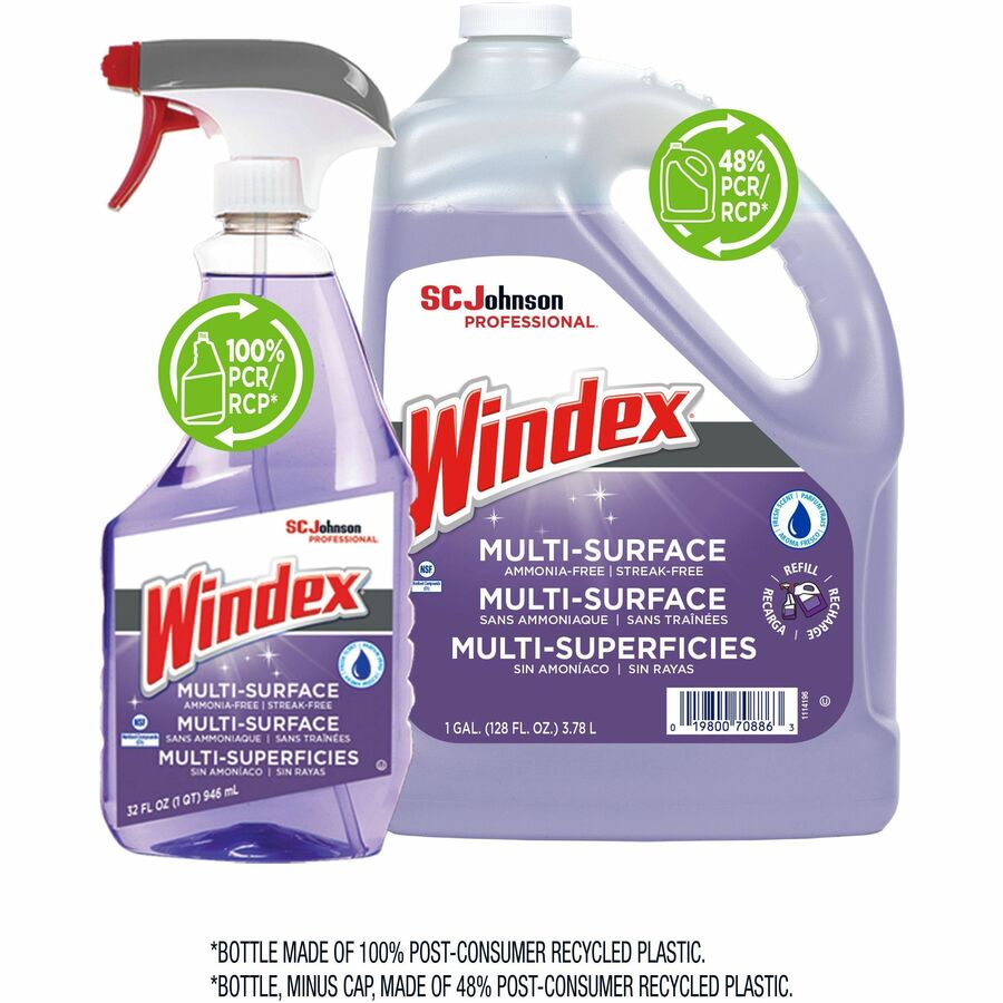 Windex® Non-Ammoniated Cleaner, Purple, Kosher, 8 / Carton, SJN322381CT