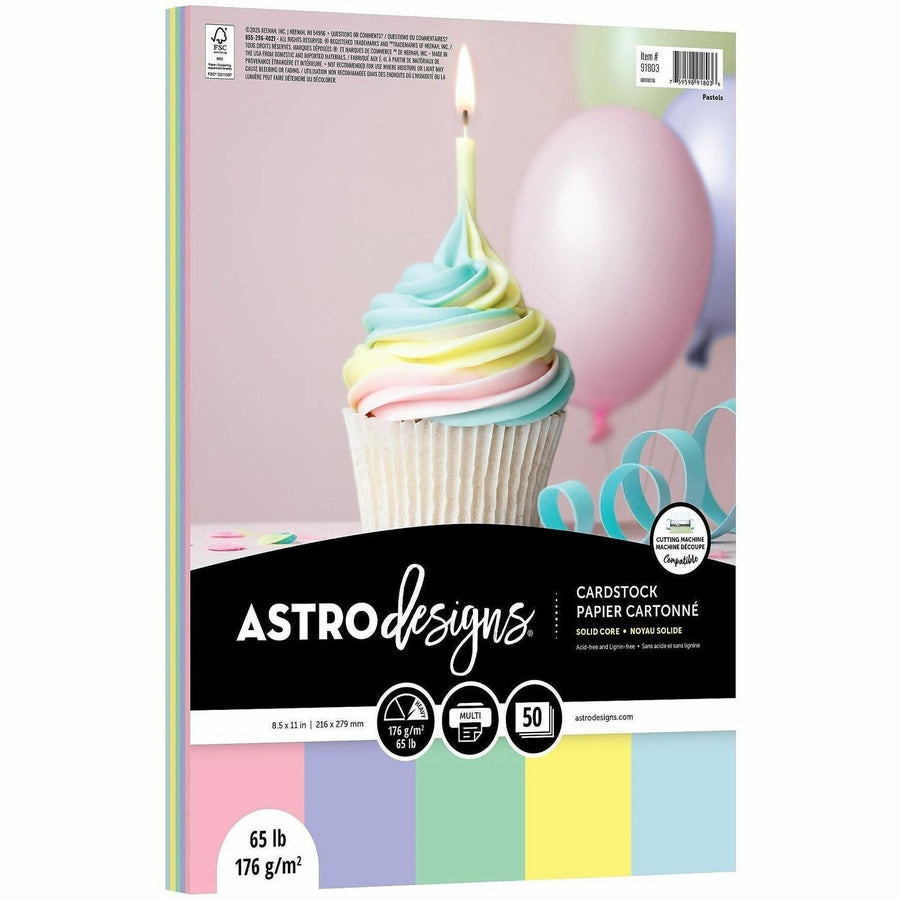 Wausau Paper Astrodesigns Pastel Assorted Cardstock, Heavyweight, 6 / Pack, WAU91803