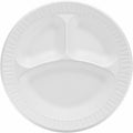 Dart Container Concorde 10-1/4" Nonlaminated Foam Compartment Plates, White, 4 / Carton, DCC10CPWCR