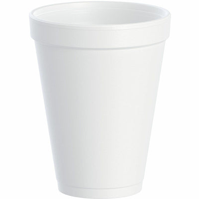 Dart Container J Cup 12 oz Insulated Foam Cups, White, 40 / Carton, DCC12J12