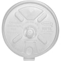 Dart Container 12-24 oz Foam Cup Straw-Slotted Lid with Lift n' Lock, White, 10 / Carton, DCC16FTLS
