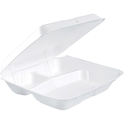 Dart Container Insulated Foam 3-compartment Containers, White, 2 / Carton, DCC80HT3R