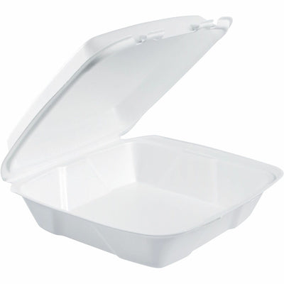 Dart Container Large 1-Compartment Carryout Foam Trays, White, 2 / Carton, DCC90HT1R