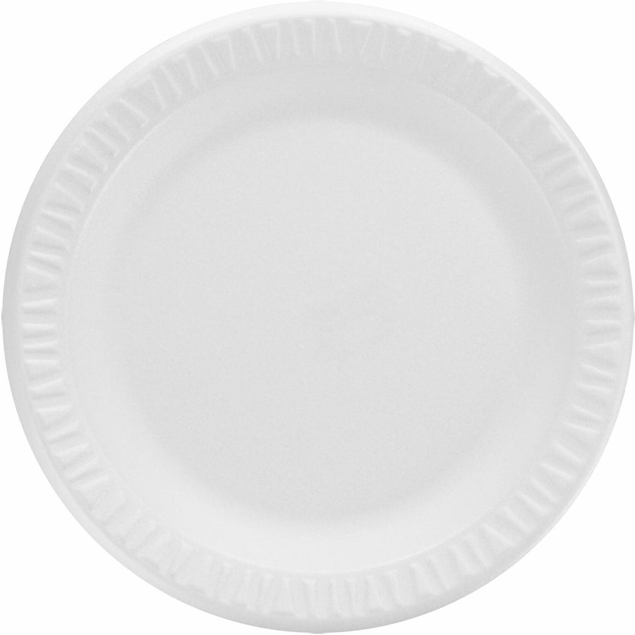 Dart Concorde 9" Nonlaminated Foam Plates, White, Non-absorbent, 4 / Carton, DCC9PWCR