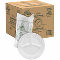 Dart Container Concorde 9" Nonlaminated Foam 3-Compartment Plates, White, 4 / Carton, DCC9CPWCR
