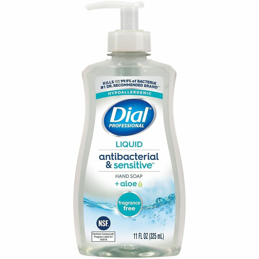 Dial Professional Scent-Free Sensitive Antibac. Hand Soap, Clear, Cruelty-free, 12 / Carton, DIA35476CT