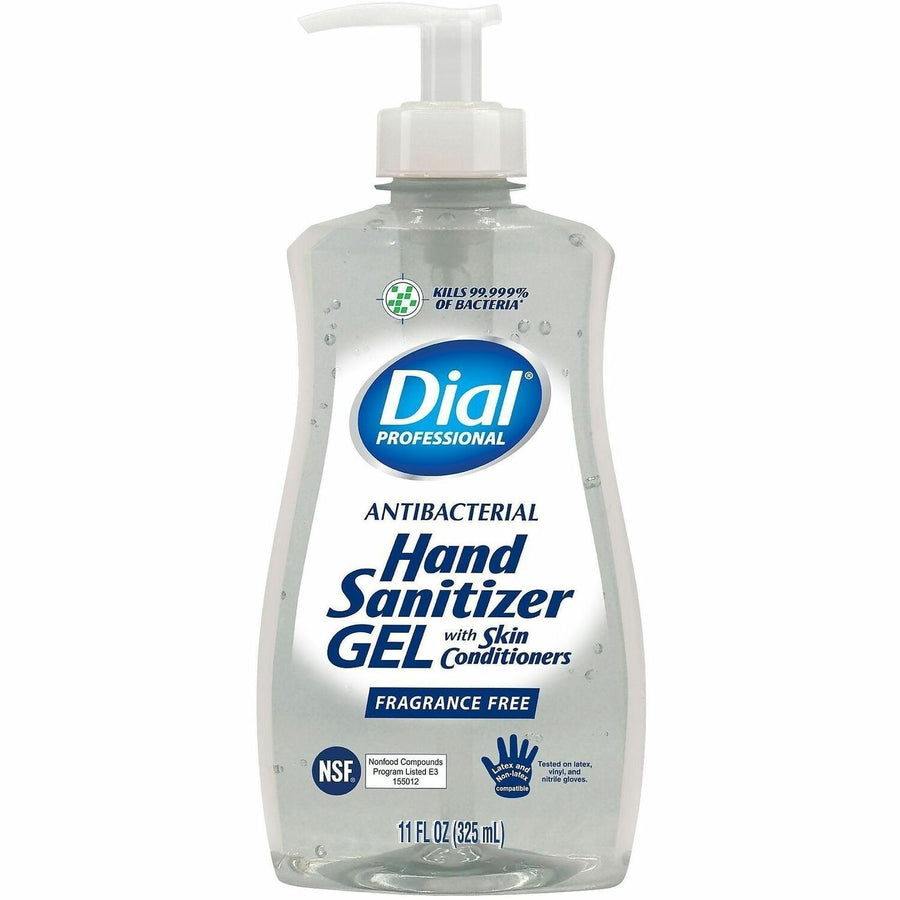 Dial Professional Gel Antibacterial hand Sanitizer, Clear, Dye-free, 12 / Carton, DIA35482CT