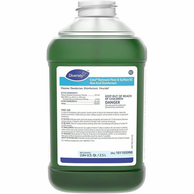 Diversey Crew Restroom Disinfectant Cleaner, Green, 2 / Carton, DVO101105998