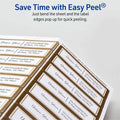 Avery Matte White Labels With Gold Borders, 300 / Pack, AVE06507