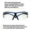 3M SecureFit Protective Eyewear, Gray, MMMSF401XSGAFBL
