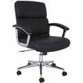 Lorell Vuelo Modern Bonded-Leather Office Chairs, Black, LLR20028