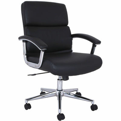 Lorell Vuelo Modern Bonded-Leather Office Chairs, Black, LLR20028