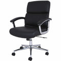Lorell Vuelo Modern Bonded-Leather Office Chairs, Black, LLR20028
