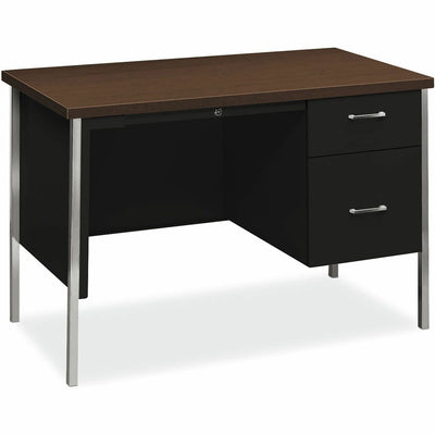 The HON Company HON 34000 Series B/F Single Pedestal Metal Desk, Dual Color, HON34002RMOP