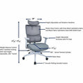 Lorell Ripley High Mesh-Back Chair with Articulating Lumbar Support, Gray, LLR63203