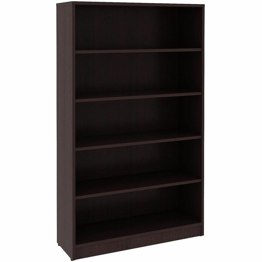 Lorell Essentials Espresso Laminate Bookcase, 36" x 60", Adjustable Feet, LLR18250