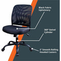 NuSparc Soho Mesh-Back Task Chair, Black, NPRFCH302MFNBK