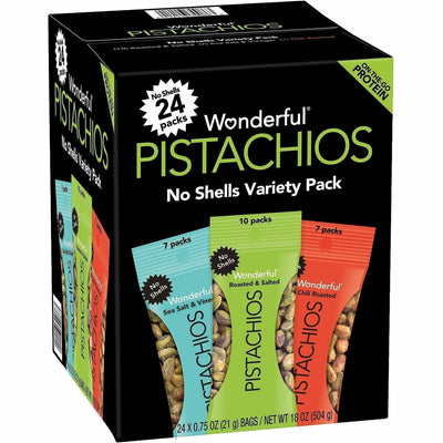 Wonderful Pistachios & Almonds Paramount Farms NoShell Variety, 24 / Carton, PAM70086