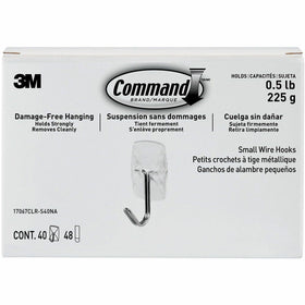 3M Command Adhesive Hanging Utensil Strips, Transparent, Small, MMM17067CLRS40N
