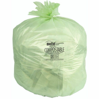 Novolex BioTuf Compostable Can Liners, Green, 200 / Box, HERY6639TER01