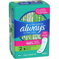 Procter & Gamble Always Ultra Thin Size 2 Long Super Pads With Wings, Unscented, Green, 40 / Pack, PGC12853