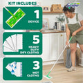 Procter & Gamble Swiffer Sweep and Mop Deluxe, 2-in-1 Floor Mopping and Sweeping Kit, Green, PGC16519