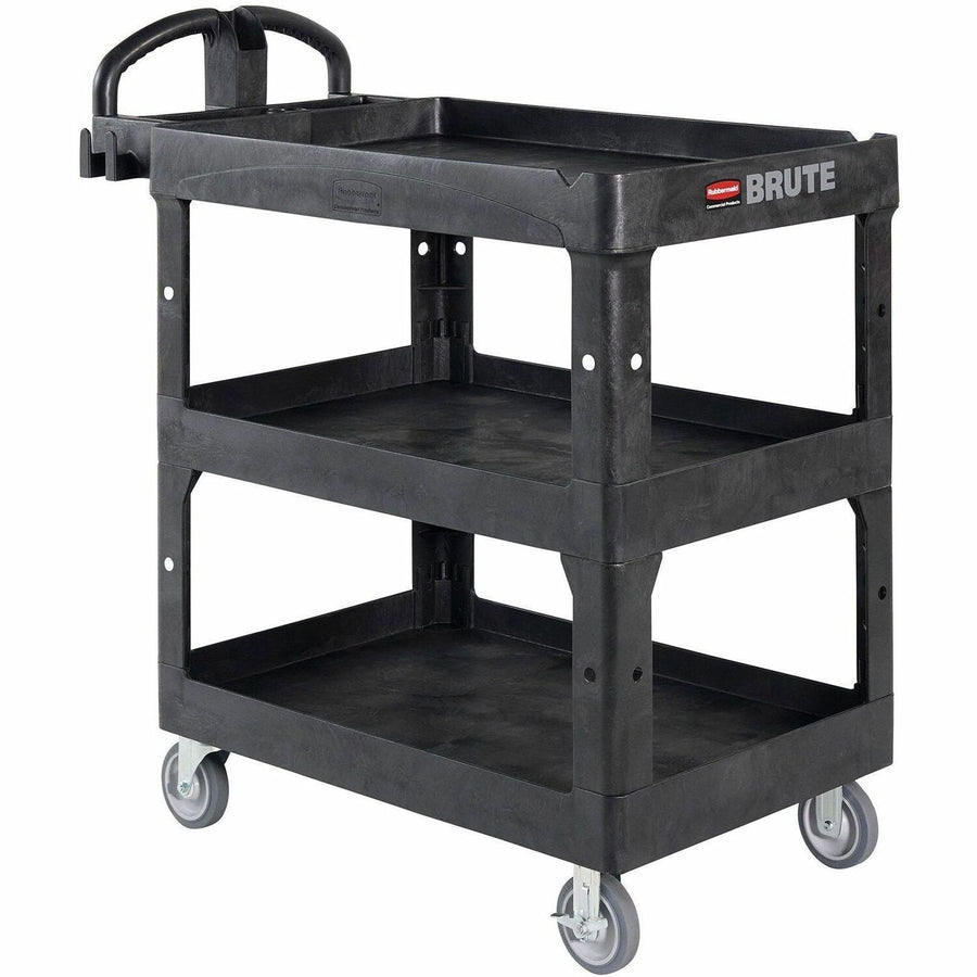 Rubbermaid Commercial Brute Utility Cart, 25.24" x 47", Black, Foam, Swivel Casters, RCP2196862