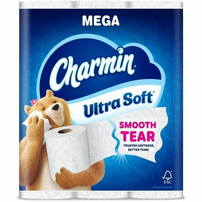 Procter & Gamble Charmin Ultra Soft Mega Roll, White, 1 / Carton, PGC19268