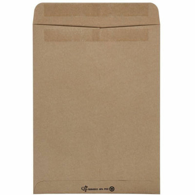 TOPS Quality Park Eco-friendly Redi-Seal Cat. Envelopes, Brown, 100 / Box, QUA43511