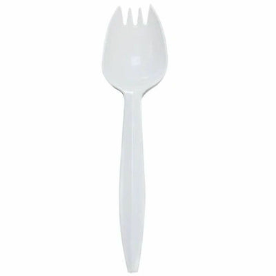 Lollicup Karat Spork Med-weight/White, 10 / Carton, KRTU2210W